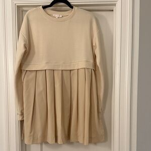 Ces Femme Beige Long Sleeve Dress